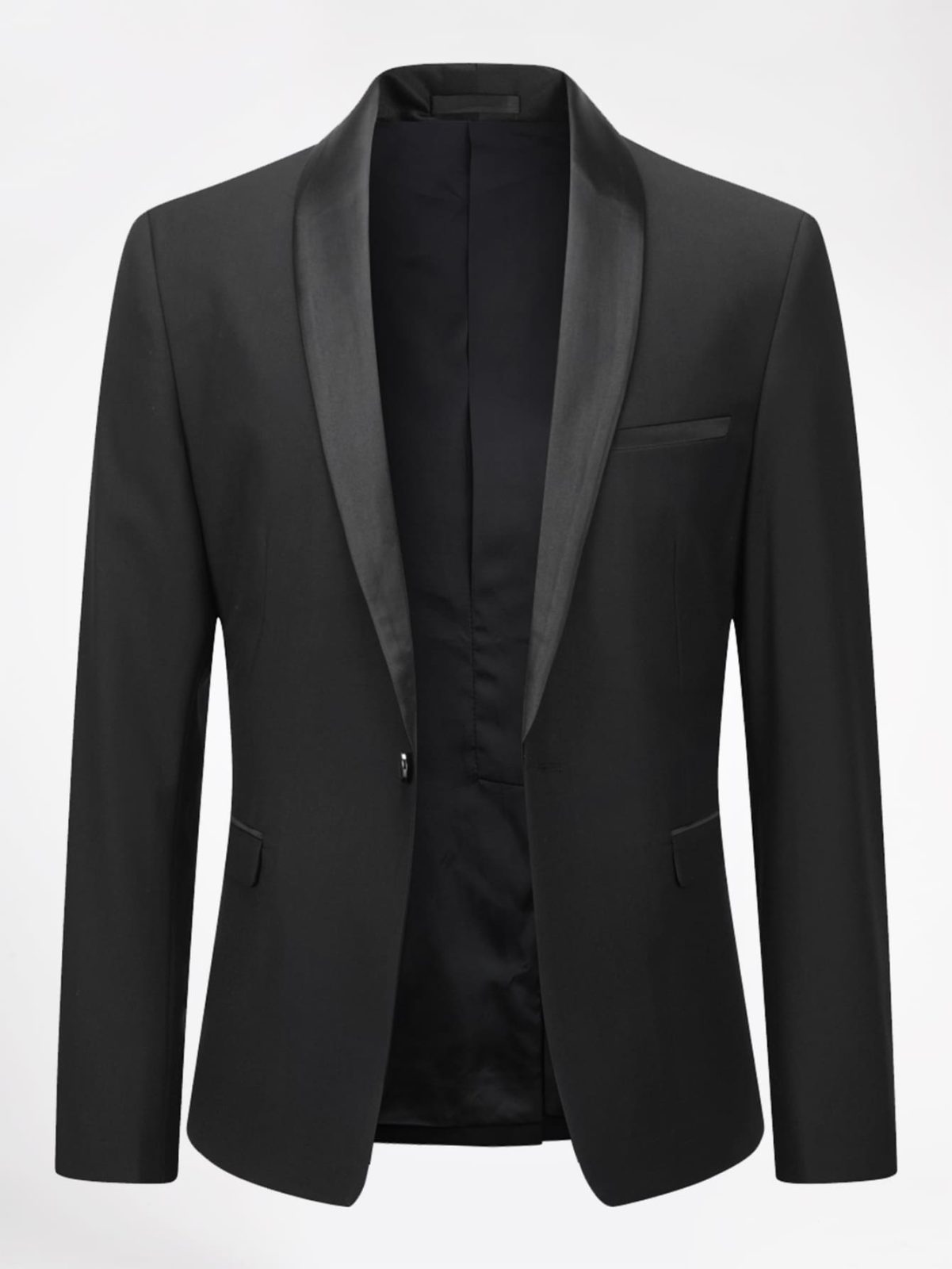 Shawl Collar Single Button Single Breasted Blazer