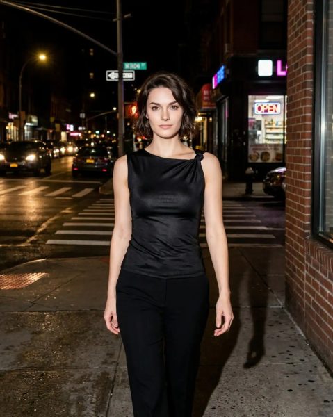 Women Sleeveless Asymmetric Neck Shoulder Knot Top