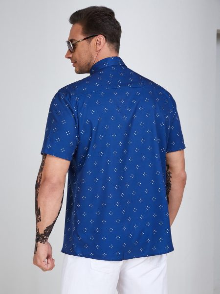 Allover Geo Print Short Sleeve Shirt