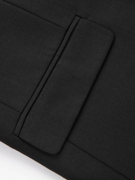 Black Single Button Slit Back Blazer