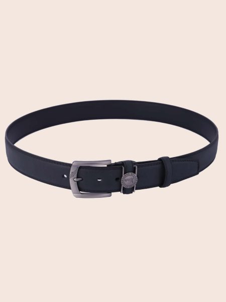 Black PU Letter Detail Belt