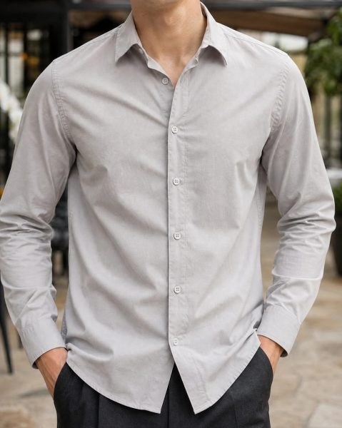 Medium Length Spread Collar Full Sleeve Shirt
