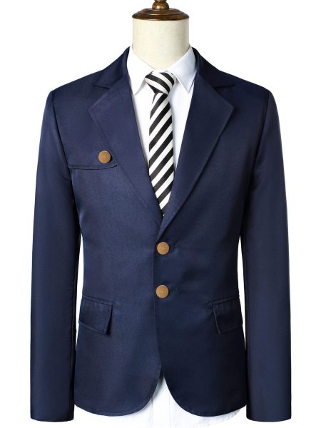 Navy Blue Single Breasted Blazer