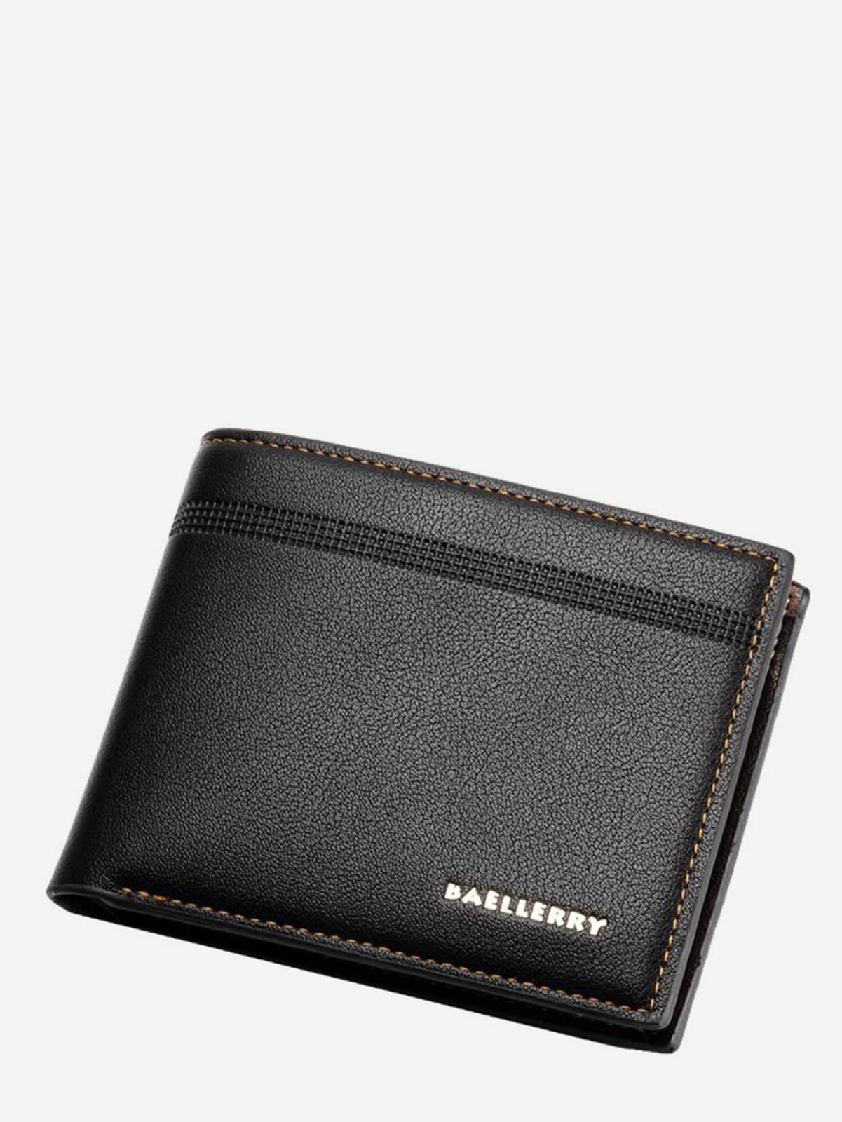 PU Leather Black Fold Over PU Wallet