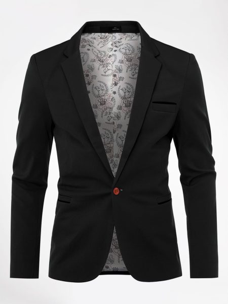 Split Hem Button Detail Cuff Blazer