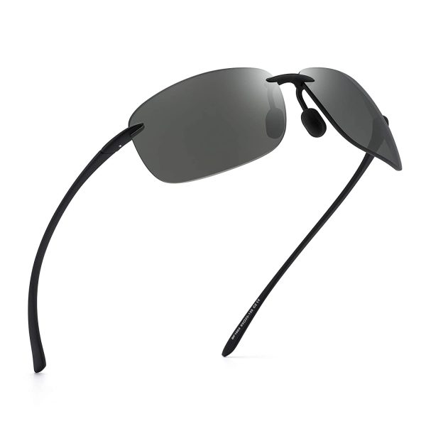 Polarised Wrap Around Rimless Unbreakable Frame Sport Sunglasses