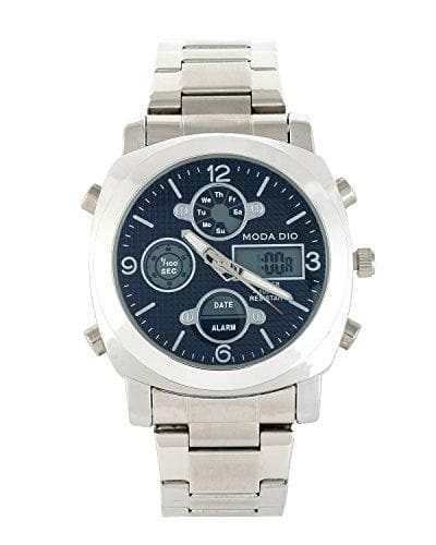 Luxury Fashion Stainless Steel Water Resistant with Date Time Day Display Alarm StopwatchDigital Watch
