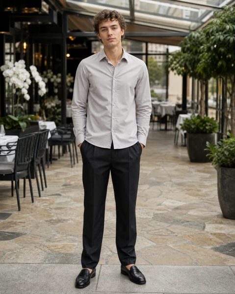 Medium Length Spread Collar Full Sleeve Shirt