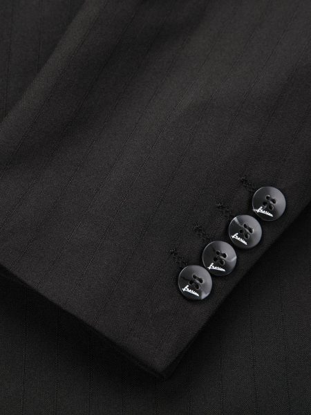 Black Solid Single Button Lapel Neck Slim Fit Blazer