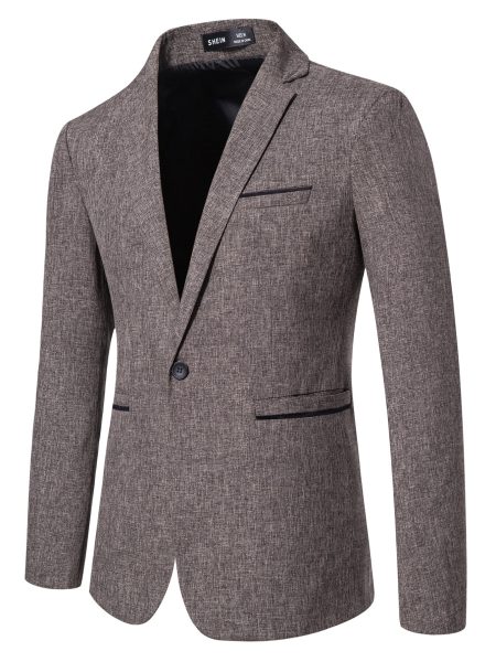 Space Dye Pocket Single Button Blazer