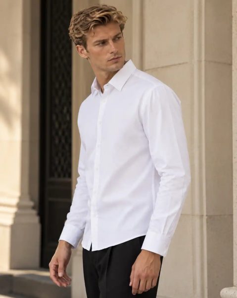 Men Medium Length Spread Collar Full Sleeve Shirt