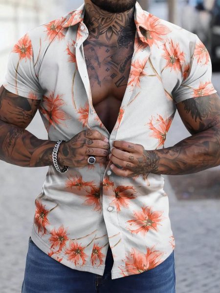 Floral Print Button Front Shirt