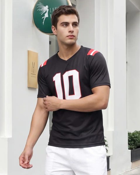 Men Short Sleeve Numeric Back & Chest Print Tshirt