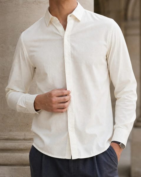Medium Length Spread Collar Full Sleeve Shirt