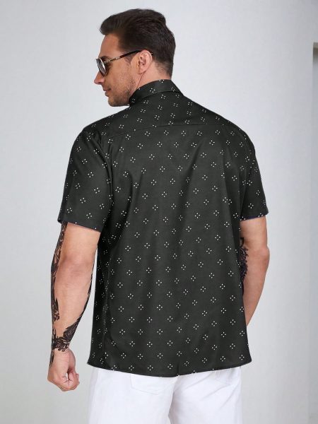 Allover Geo Print Short Sleeve Shirt