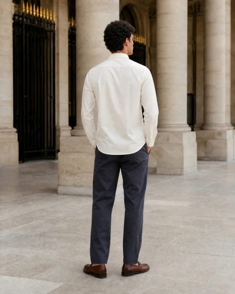 Medium Length Spread Collar Full Sleeve Shirt
