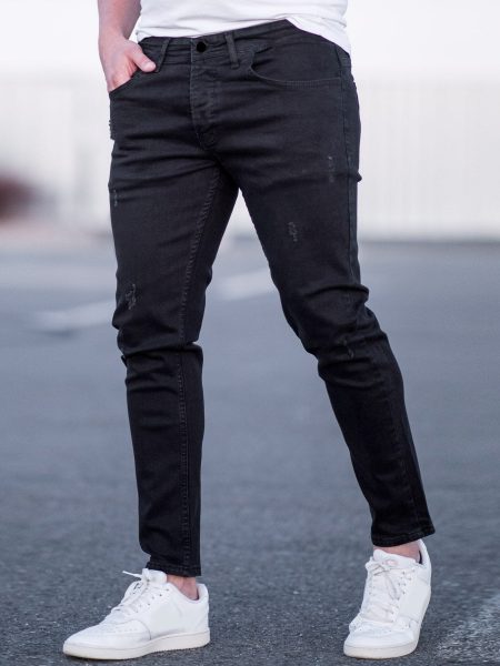 Black Ripped Frayed Skinny Jeans
