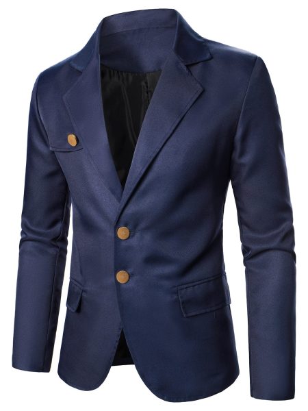 Navy Blue Single Breasted Blazer