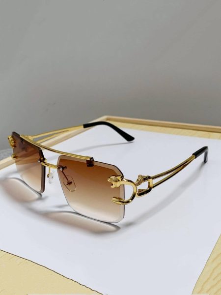 Rectangle Ombre Lens Rimless Fashion Glasses