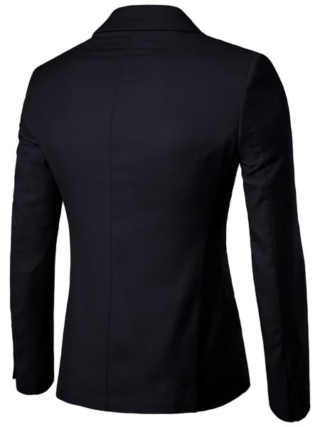 Black Lapel Neck Single Button Blazer