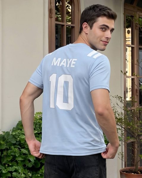 Men Short Sleeve Numeric Back & Chest Print Tshirt