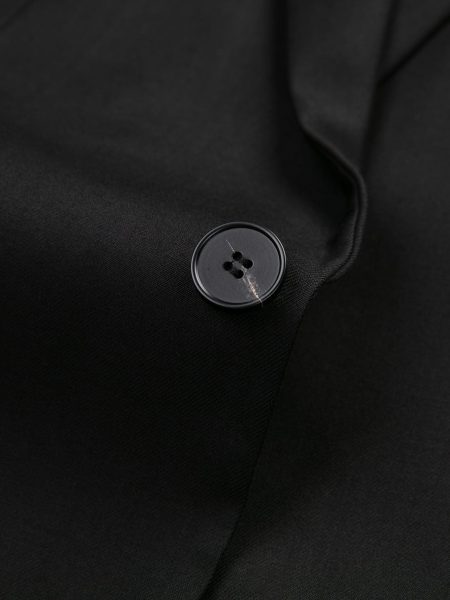 Black Single Button Slit Back Blazer