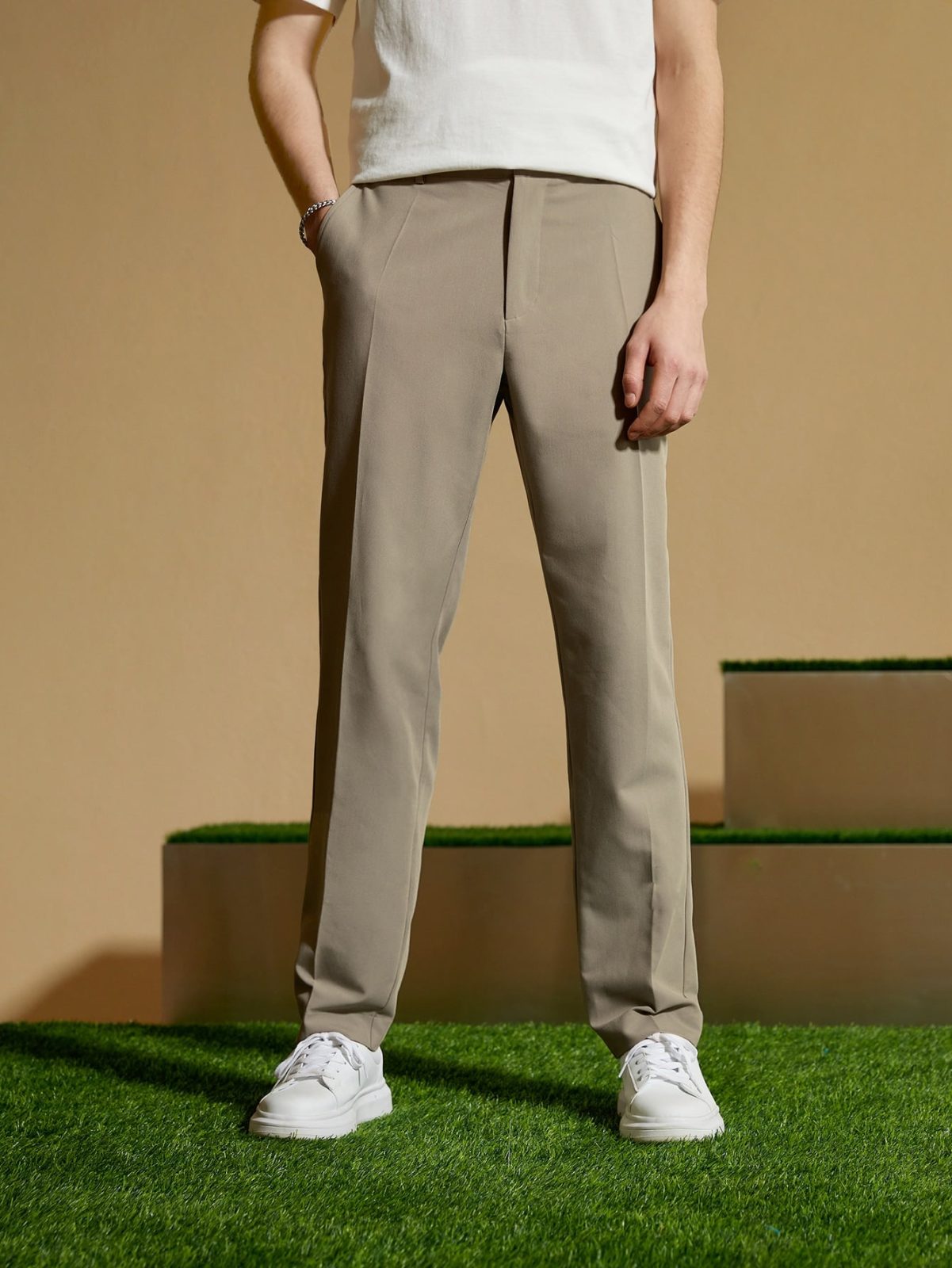 Slant Pocket Zipper Fly Tailor Trousers