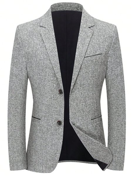 Slim Fit Lapel Neck Single Button Blazer