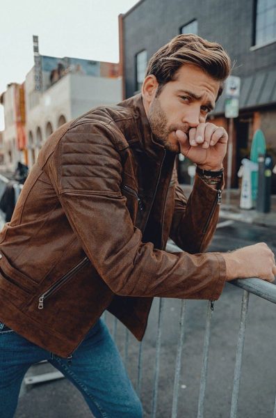 Brown Genuine Leather Motorcycle Jacket