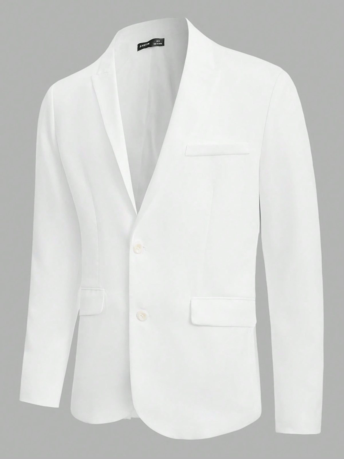 White Shawl Collar Single Breasted Button Front Blazer