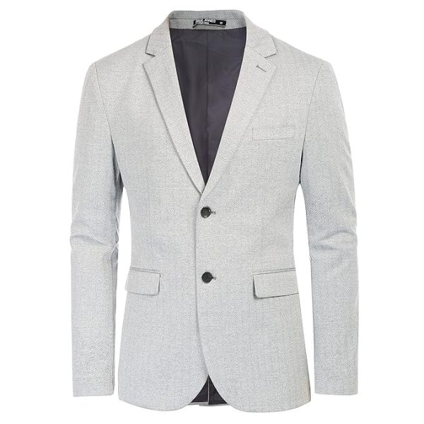 Herringbone Pattern Lightweight Casual Knit Sport Coat Blazer Jacket