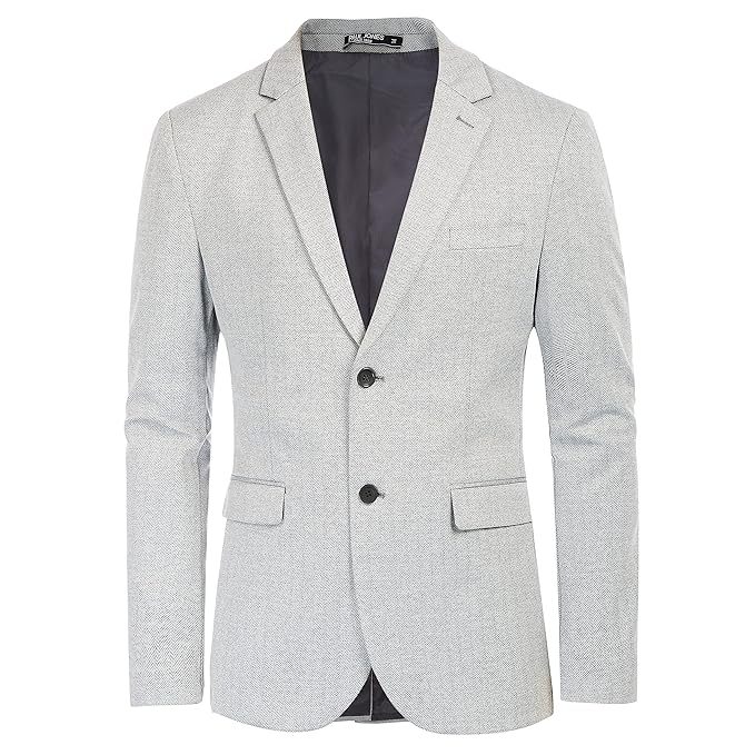 Herringbone Pattern Lightweight Casual Knit Sport Coat Blazer Jacket