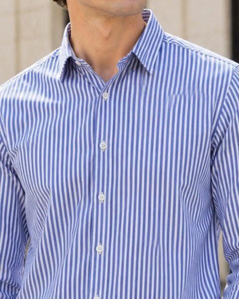 Men Spread Collar Full Sleeve Striped Shirt