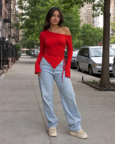 One Shoulder Side Ruched Top