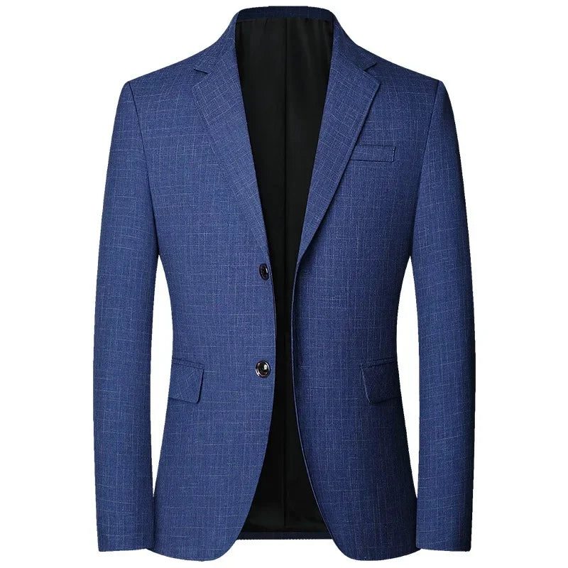 Men's Plaid Single Breasted Blazer – Smart Casual Knit Blazer