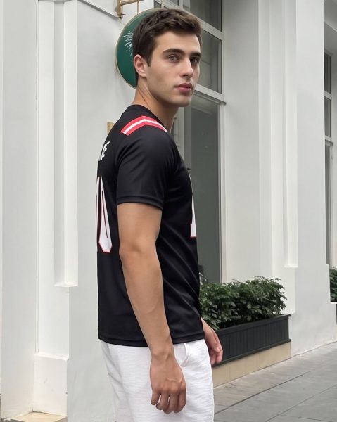 Men Short Sleeve Numeric Back & Chest Print Tshirt