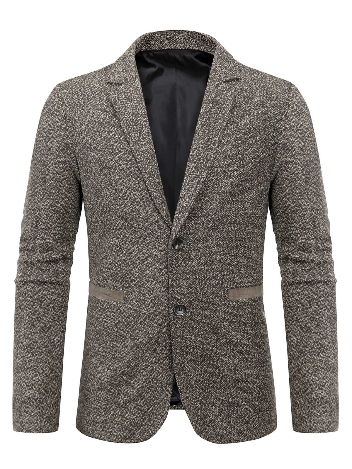 Brown Single Breasted Button Front Lapel Collar Blazer