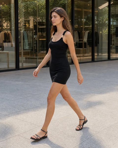 Scoop Neck Beaded Sleeveless Mini Bodycon Dress