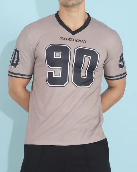 Short Sleeve Numeric Back Print Tshirt