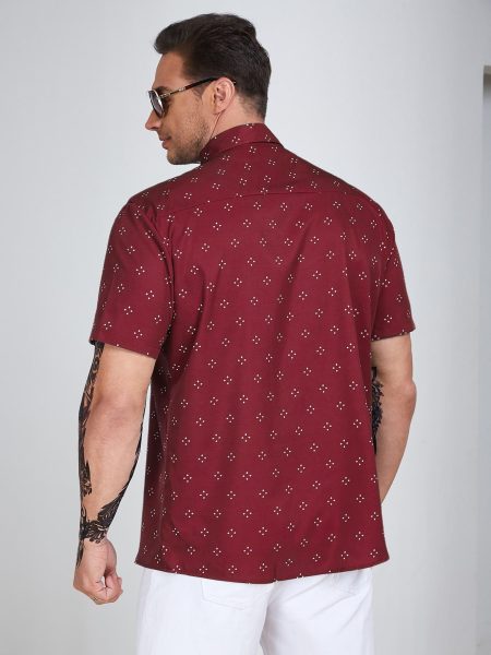 Allover Geo Print Short Sleeve Shirt
