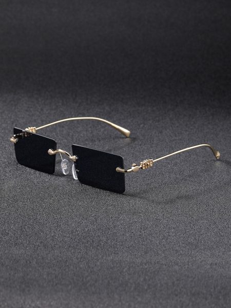 Rectangle Lens Rimless Sunglasses – Sleek, Minimal & UV-Ready