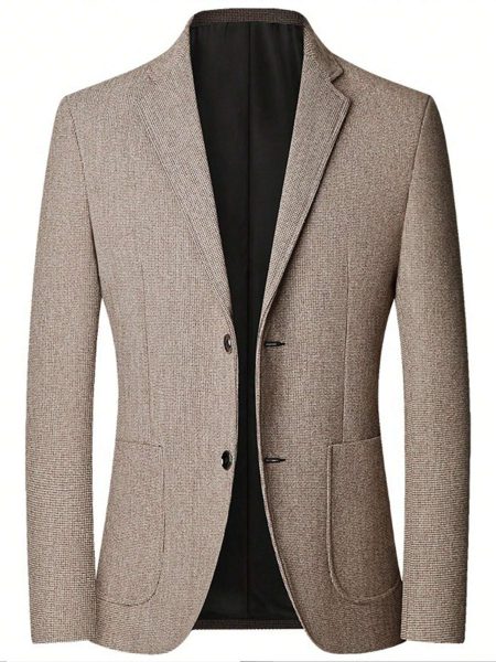 Men's Light Brown Formal Blazer – Elegant, Structured & Business-Ready