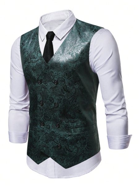 Paisley Print V-Neck Waistcoat