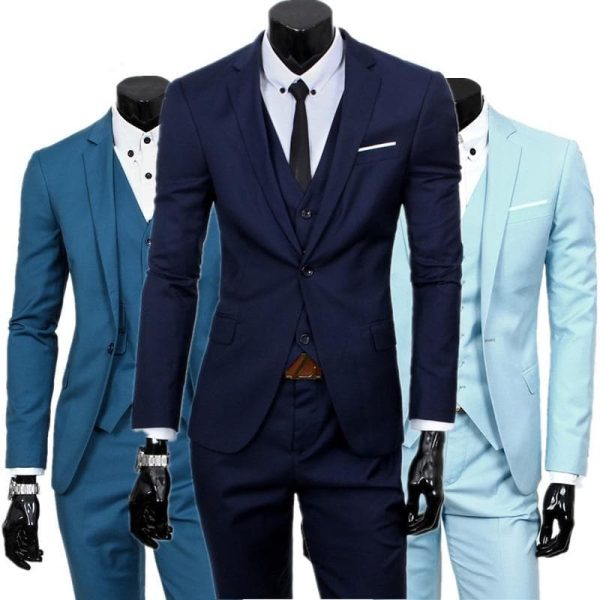 Men's Three-Piece Business Suit – Coat, Waistcoat & Trousers in England Style